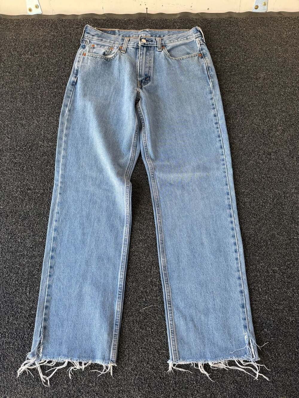 Levi's 501 Original Fit Straight Leg Jeans Light Wash Raw Hem